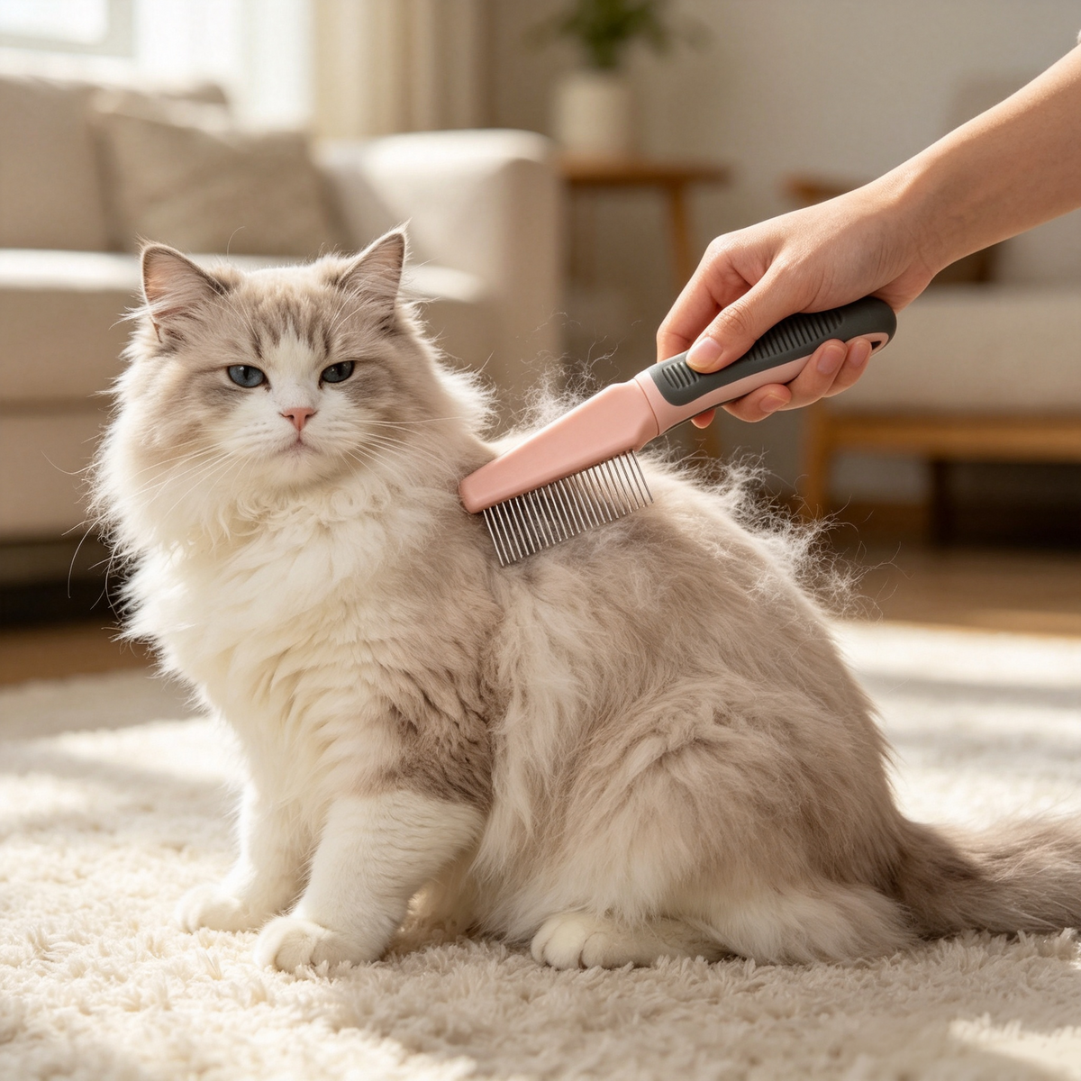 Dual-Length Pin Pet Grooming Comb