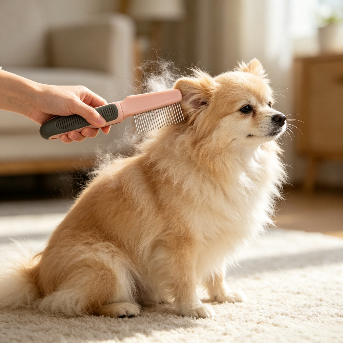 Dual-Length Pin Pet Grooming Comb