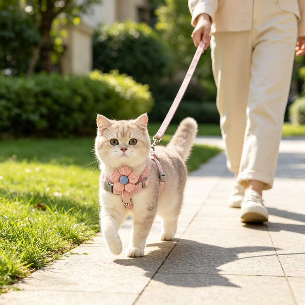 Floral H-Style Pet Harness and Leash Set