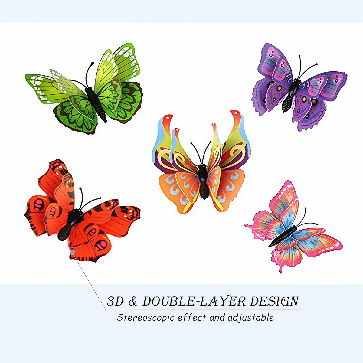 12 PCS / 1 Pack 3D Butterfly Wall Decor – Colorful Butterfly Stickers with Magnetic Design, Reusable Wall Art for Home & Room