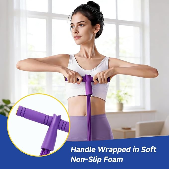 6-Tube Pedal Resistance Band – Your Ultimate Home Gym for Toned Abs & Full-Body Workout