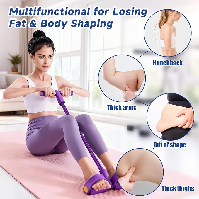 6-Tube Pedal Resistance Band – Your Ultimate Home Gym for Toned Abs & Full-Body Workout