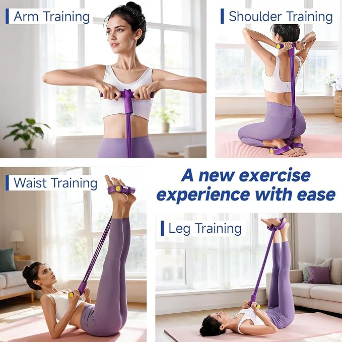 6-Tube Pedal Resistance Band – Your Ultimate Home Gym for Toned Abs & Full-Body Workout