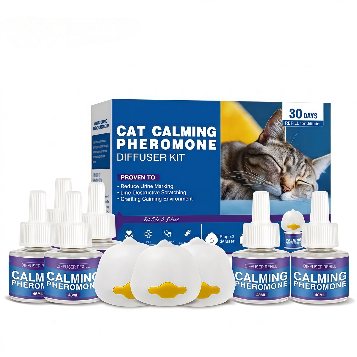 Natural Drug-Free Cat and Dog Calming Pheromone Diffuser Kit,Effortlessly Stop Barking, Spraying & Destructive Behavior For Good 🐶