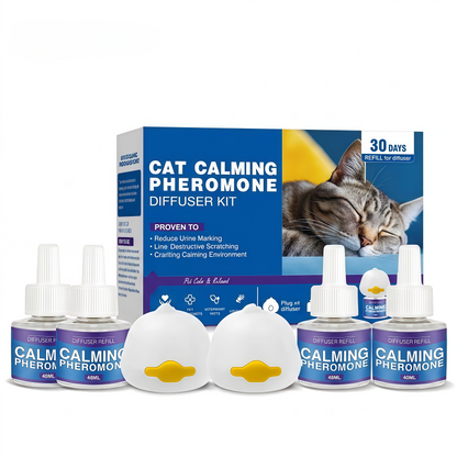 Natural Drug-Free Cat and Dog Calming Pheromone Diffuser Kit,Effortlessly Stop Barking, Spraying & Destructive Behavior For Good 🐶