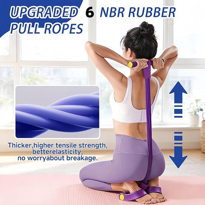 6-Tube Pedal Resistance Band – Your Ultimate Home Gym for Toned Abs & Full-Body Workout