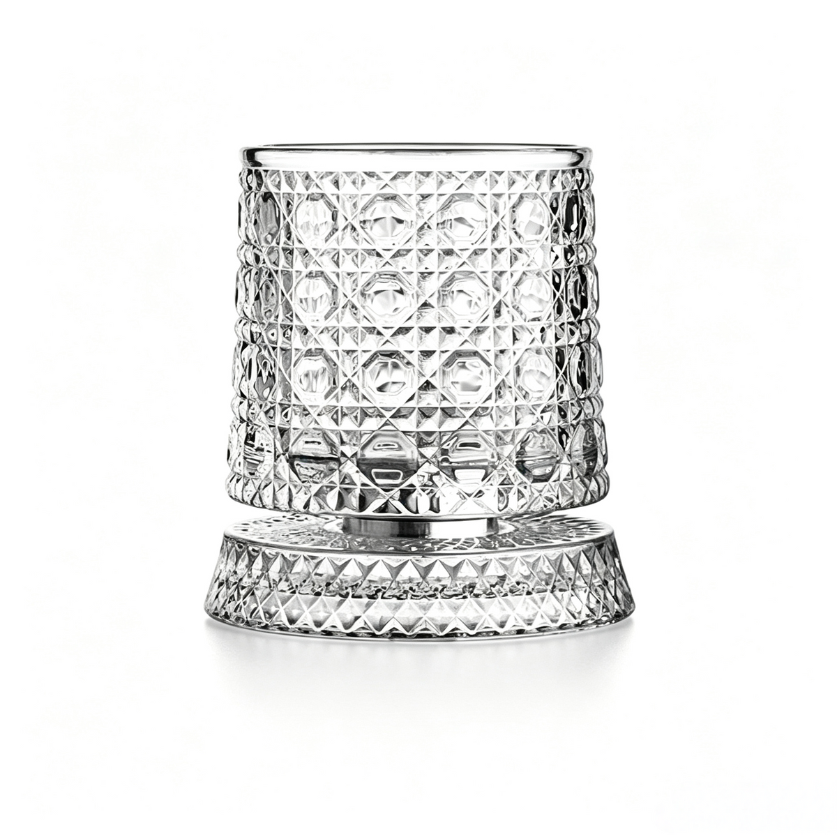 The Sovereign Kinetic Sommelier: Artisan-Crafted Crystal Whiskey Tumbler with 360° Aerating Free-Rotation & Patterned Grips