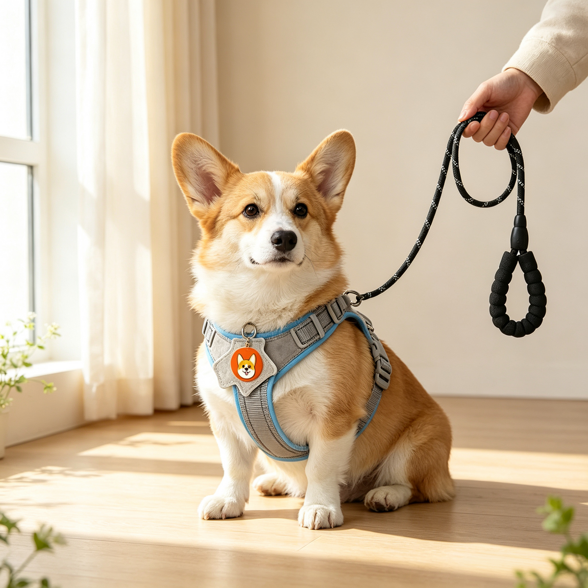 Reflective Dog Harness and Leash Set